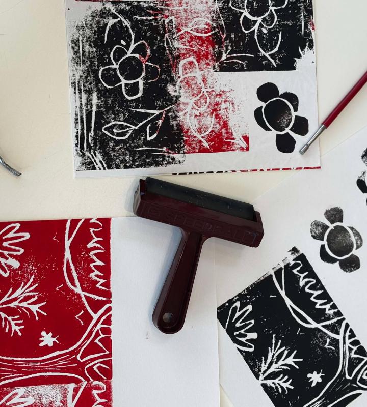 Linogravure et estampe