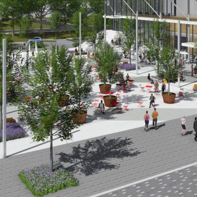 Modélisation 3D du parvis du Théâtre Alphonse-Desjardins