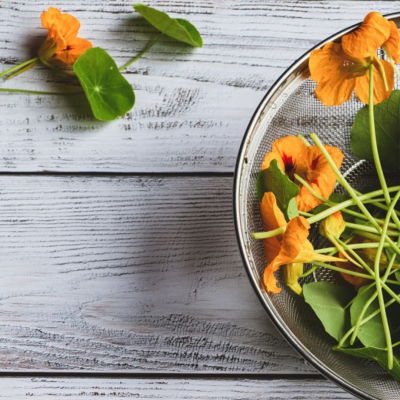 Fleurs dans votre assiette